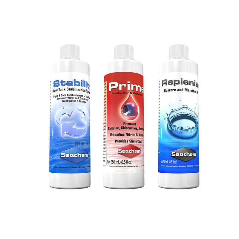 Seachem Prime, Replenish and Stability Water Conditioner Water Ager 250ml pack