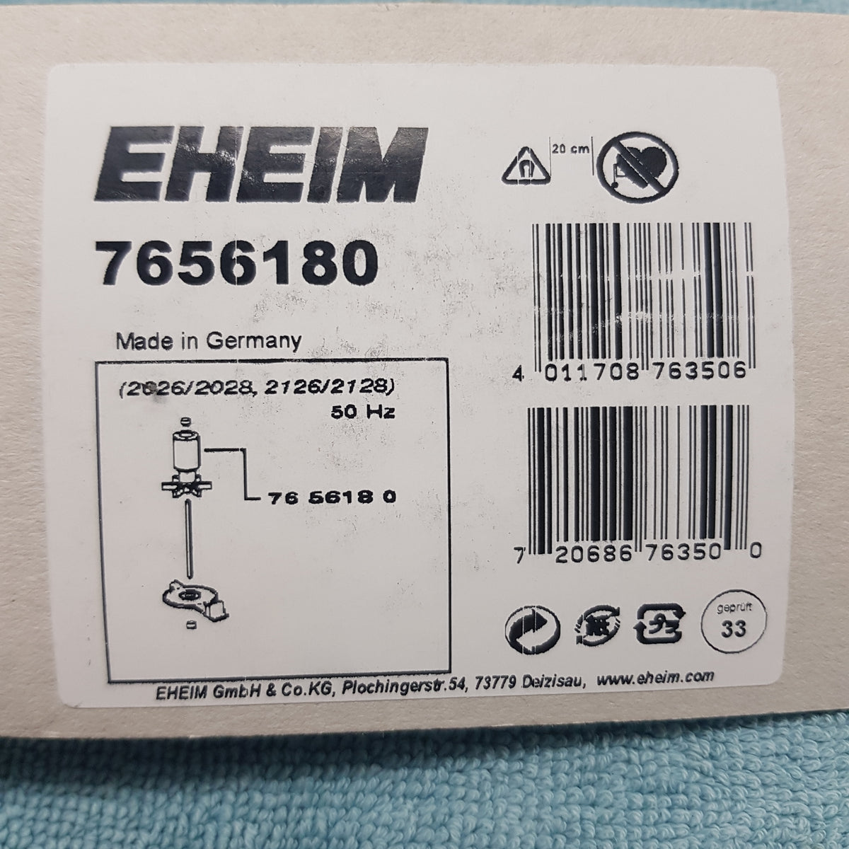Eheim 7656180 Impeller to suit 2026 2028 2126 2128 filters