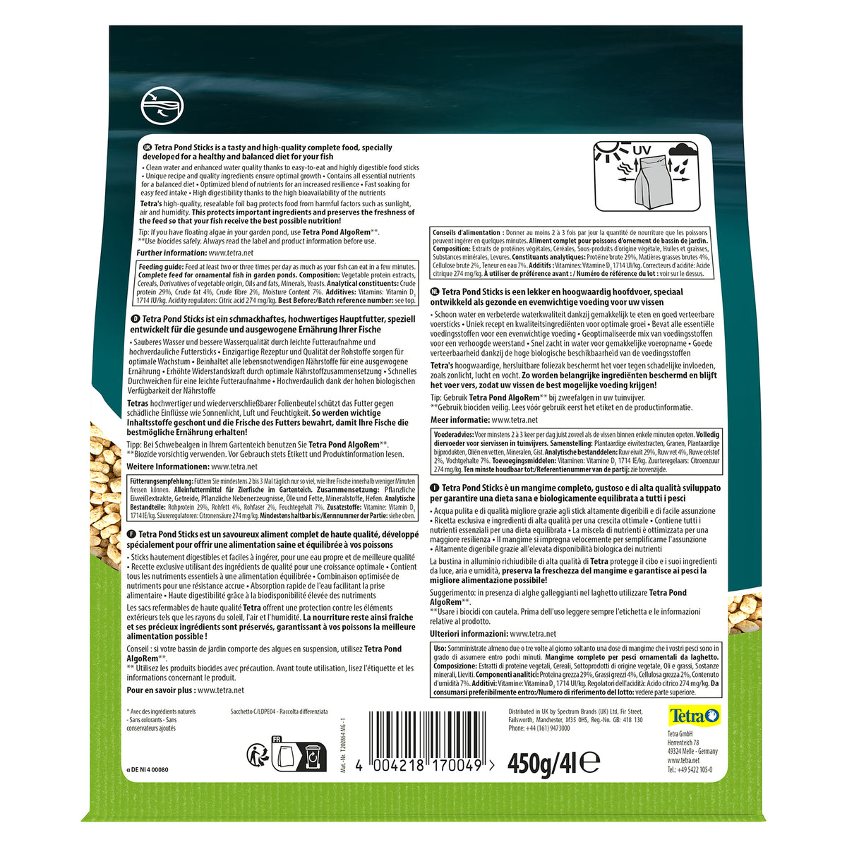 TetraPond Sticks 450g