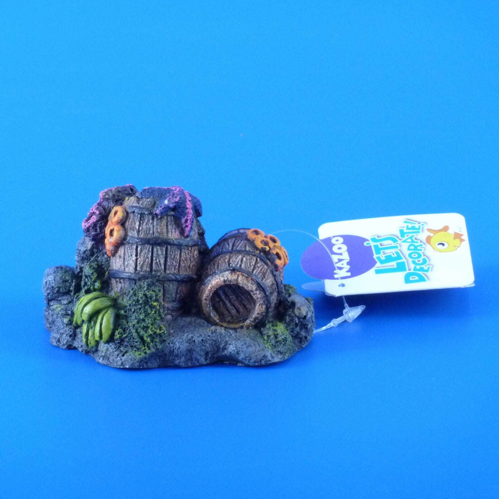 Kazoo Small Barrels with Plants Aquarium Ornament