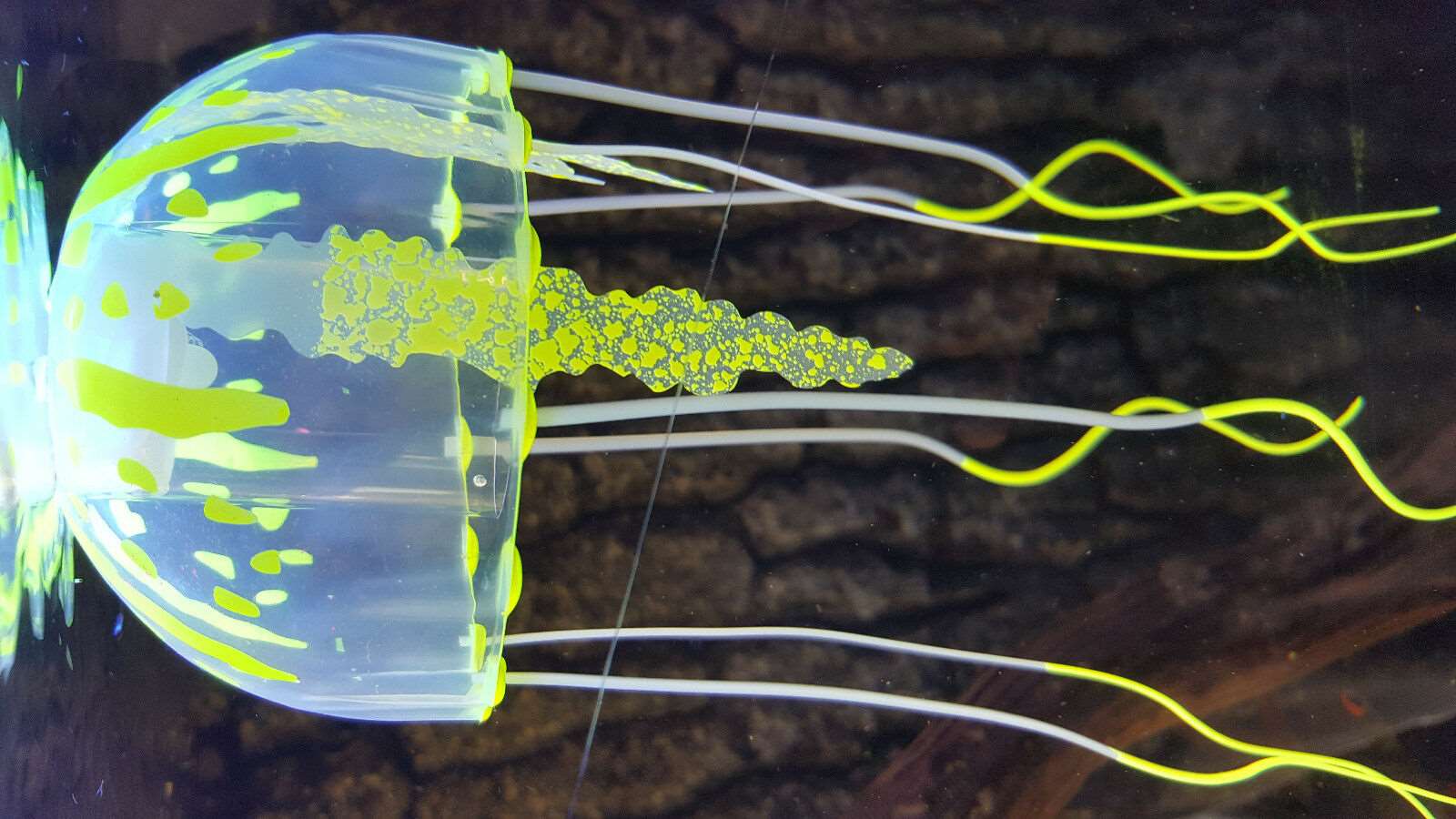 Large Jellyfish floating ornament with green stripes