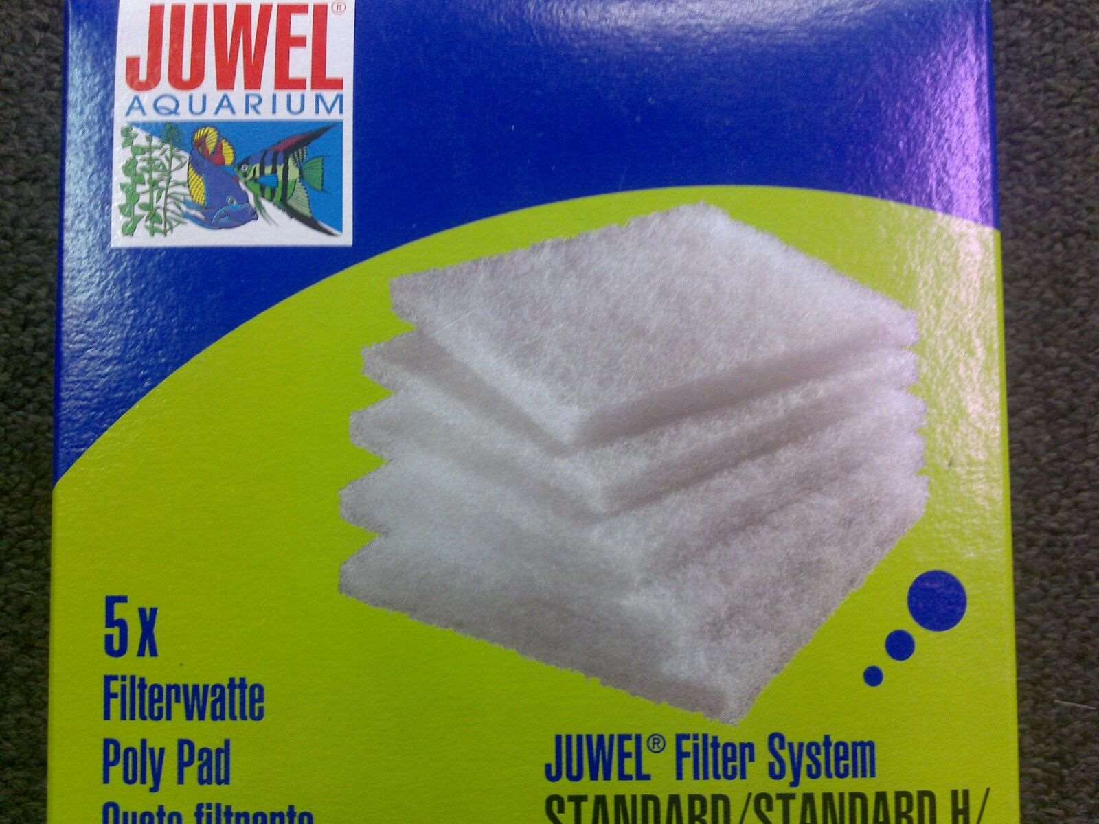Juwel Standard 6.0 white poly pads, 1 box with 5 x poly pads